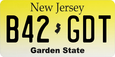 NJ license plate B42GDT