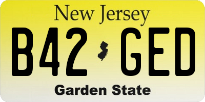 NJ license plate B42GED
