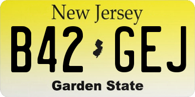 NJ license plate B42GEJ