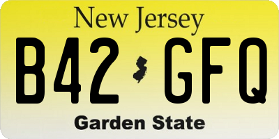 NJ license plate B42GFQ