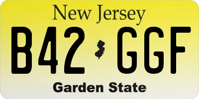 NJ license plate B42GGF