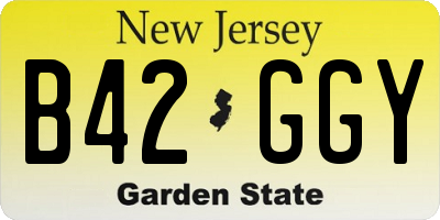 NJ license plate B42GGY