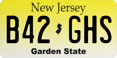 NJ license plate B42GHS