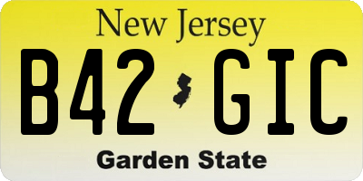 NJ license plate B42GIC