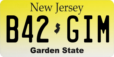 NJ license plate B42GIM