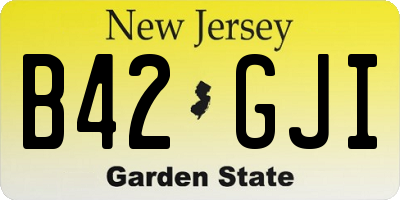 NJ license plate B42GJI
