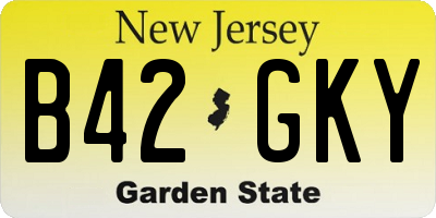 NJ license plate B42GKY