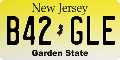 NJ license plate B42GLE