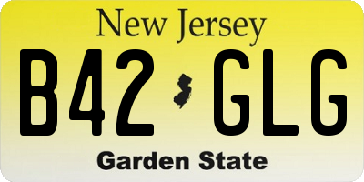 NJ license plate B42GLG