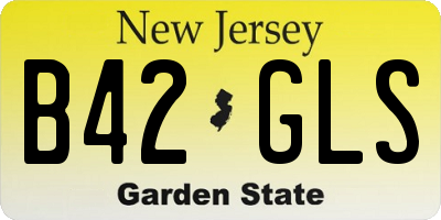 NJ license plate B42GLS