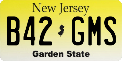 NJ license plate B42GMS