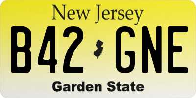 NJ license plate B42GNE