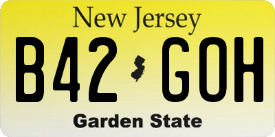 NJ license plate B42GOH