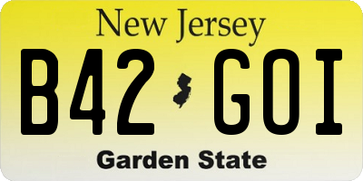 NJ license plate B42GOI