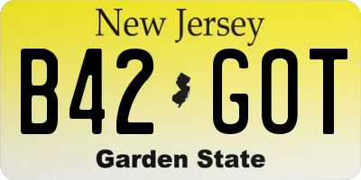 NJ license plate B42GOT
