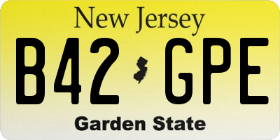 NJ license plate B42GPE