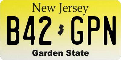 NJ license plate B42GPN