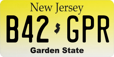 NJ license plate B42GPR