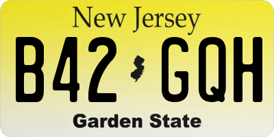 NJ license plate B42GQH