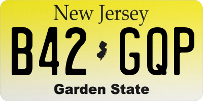 NJ license plate B42GQP