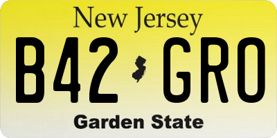 NJ license plate B42GRO