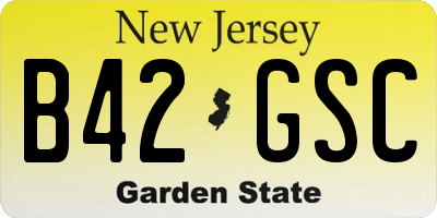NJ license plate B42GSC