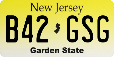 NJ license plate B42GSG