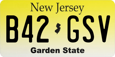 NJ license plate B42GSV
