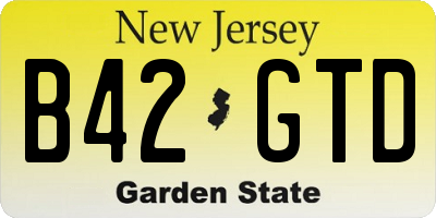 NJ license plate B42GTD