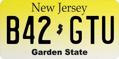 NJ license plate B42GTU