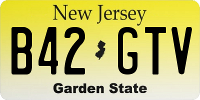 NJ license plate B42GTV