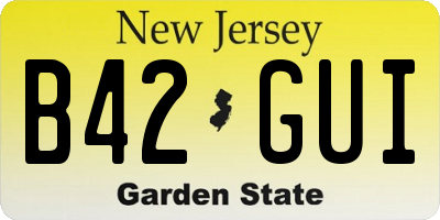 NJ license plate B42GUI