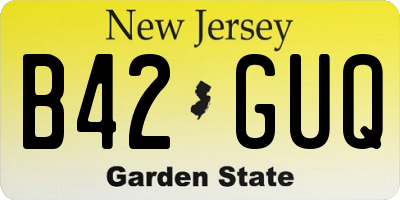 NJ license plate B42GUQ
