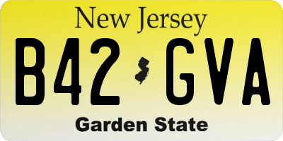 NJ license plate B42GVA