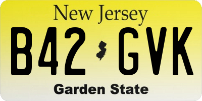 NJ license plate B42GVK