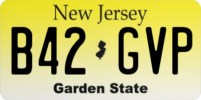 NJ license plate B42GVP