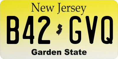 NJ license plate B42GVQ