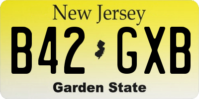 NJ license plate B42GXB
