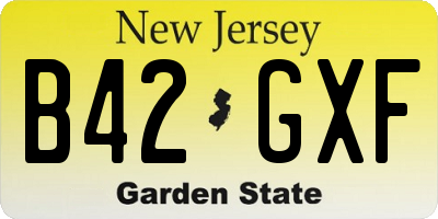 NJ license plate B42GXF