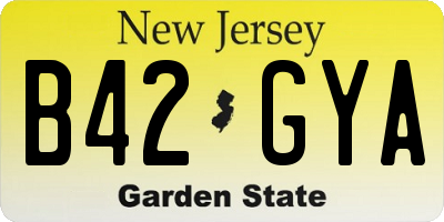 NJ license plate B42GYA
