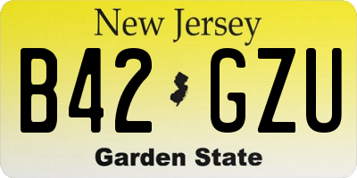 NJ license plate B42GZU