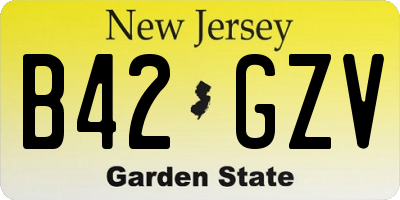 NJ license plate B42GZV