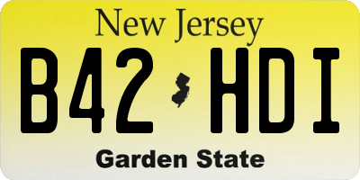 NJ license plate B42HDI
