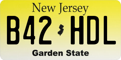 NJ license plate B42HDL