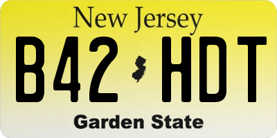 NJ license plate B42HDT