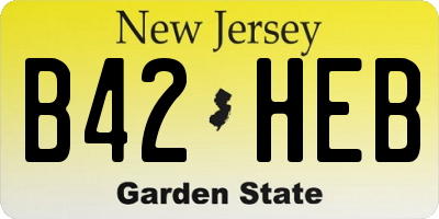 NJ license plate B42HEB