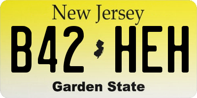 NJ license plate B42HEH