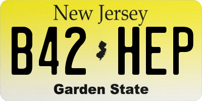 NJ license plate B42HEP