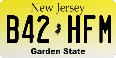 NJ license plate B42HFM