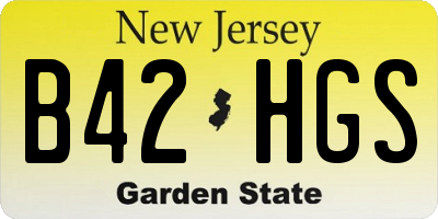 NJ license plate B42HGS